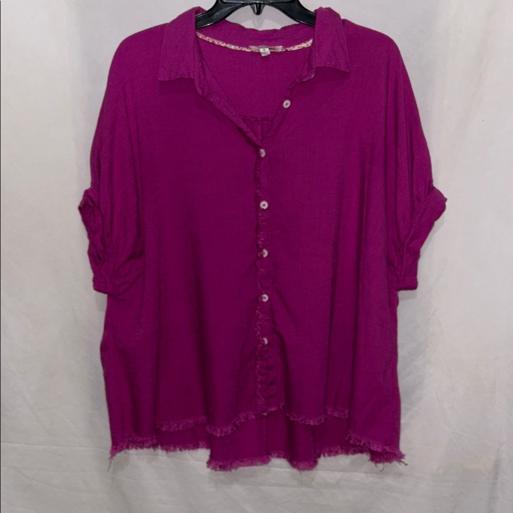 Umgee Magenta Button-Down Shirt